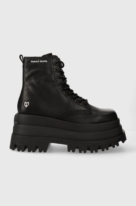 Шкіряні черевики Naked Wolfe Sloane жіночі колір чорний на платформі Шкіряні черевики Naked Wolfe Sloane жіночі колір чорний на платформі