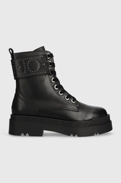 Черевики Liu Jo LOVE 42 жіночі колір чорний на плоскому ходу SF3031P010222222 Черевики Liu Jo LOVE 42 жіночі колір чорний на плоскому ходу SF3031P010222222