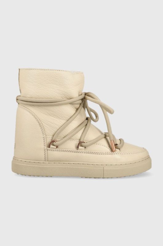 Шкіряні чоботи Inuikii FULL LEATHER WEDGE колір бежевий 75203-087