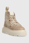 Замшеві черевики Inuikii Matilda Shearling колір бежевий на платформі утеплене 35203-028