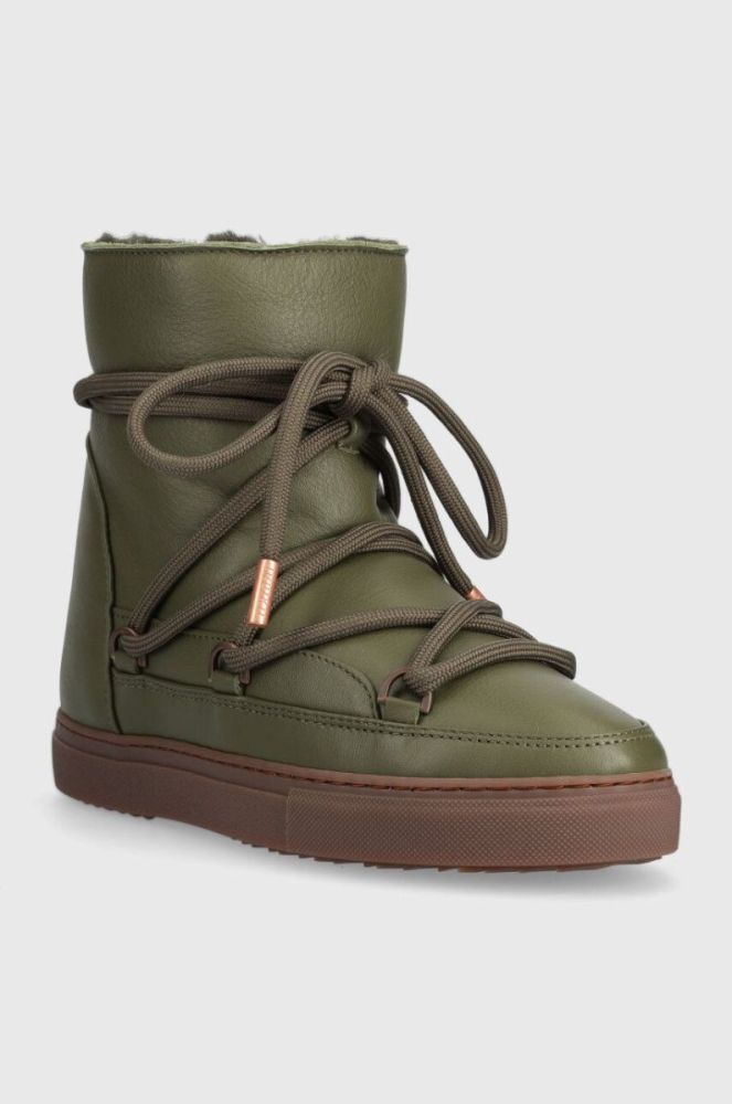 Шкіряні чоботи Inuikii Full Leather Wedge колір зелений 75203-087 фото 2