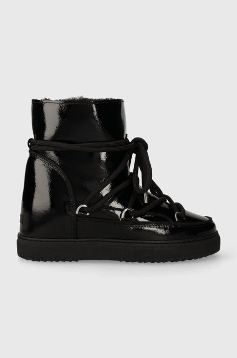Шкіряні чоботи Inuikii Full Leather Naplack Wedge колір чорний 75203-094