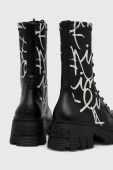 Черевики Desigual жіночі колір чорний на танкетці 23WSTP02.2000