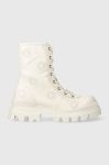 Шкіряні черевики Desigual жіночі колір білий на плоскому ходу 23WSTP14.1001 Шкіряні черевики Desigual жіночі колір білий на плоскому ходу 23WSTP14.1001