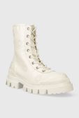 Шкіряні черевики Desigual жіночі колір білий на плоскому ходу 23WSTP14.1001 Шкіряні черевики Desigual жіночі колір білий на плоскому ходу 23WSTP14.1001