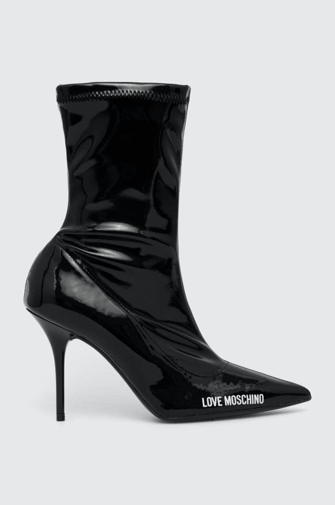 Черевики Love Moschino SPILLO95 жіночі колір чорний на шпильці JA21229G0HIHZ000