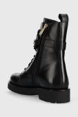 Шкіряні черевики Twinset жіночі колір чорний на плоскому ходу 232TCP060 Шкіряні черевики Twinset жіночі колір чорний на плоскому ходу 232TCP060