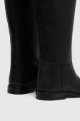 Шкіряні чоботи Twinset жіночі колір чорний на плоскому ходу 232TCP310