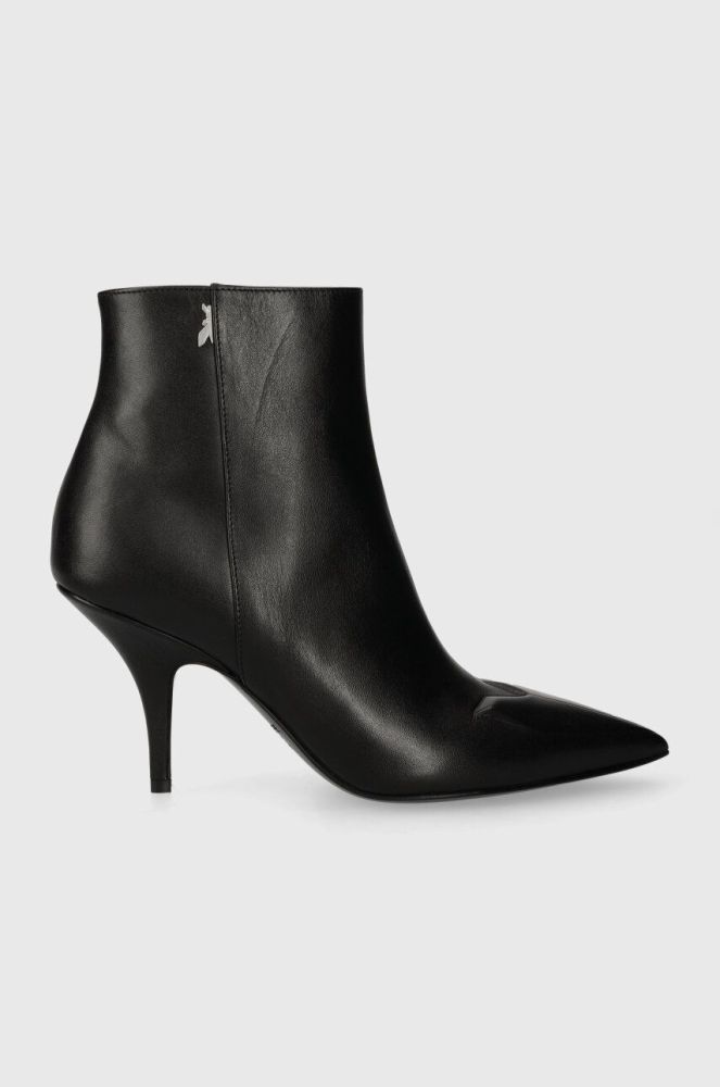 Шкіряні черевики Patrizia Pepe жіночі колір чорний на шпильці 2Y0010 L048 K103