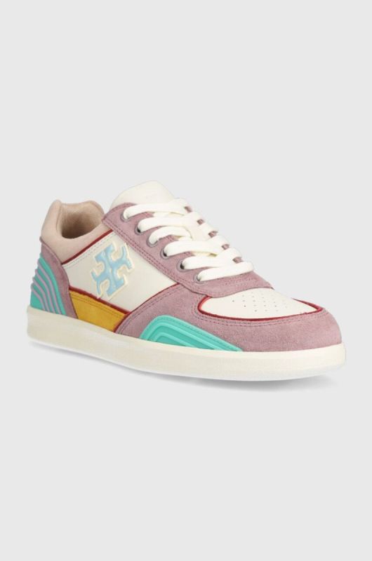 Шкіряні кросівки Tory Burch CLOVER COURT 148016-400 колір барвистий фото 2