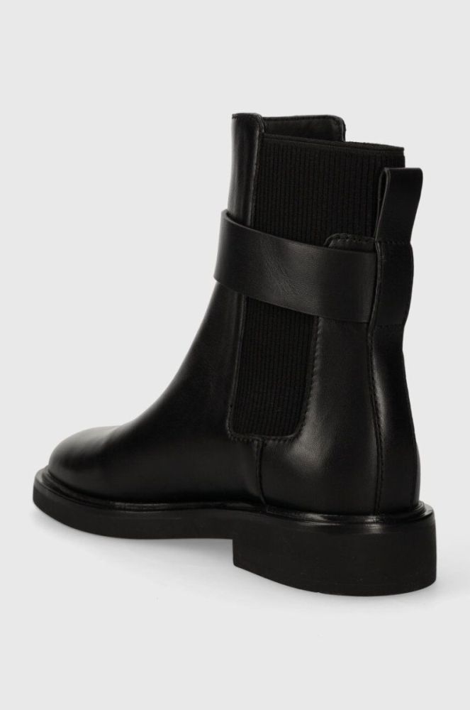 Шкіряні черевики Tory Burch DOUBLE T CHELSEA BOOT жіночі колір чорний на плоскому ходу 152831-004 фото 3