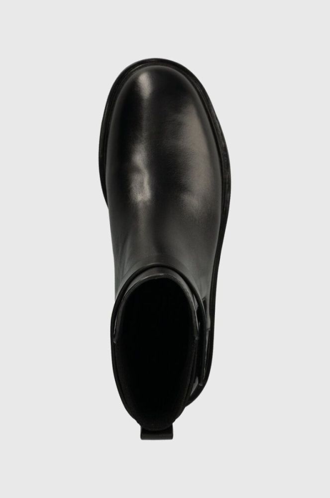 Шкіряні черевики Tory Burch DOUBLE T CHELSEA BOOT жіночі колір чорний на плоскому ходу 152831-004 фото 4