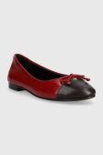 Шкіряні балетки Tory Burch CAP-TOE BALLET колір червоний  154510-200