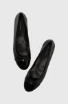Шкіряні балетки Tory Burch CAP-TOE BALLET колір чорний  154511-004