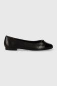 Шкіряні балетки Tory Burch CAP-TOE BALLET колір чорний  154511-004