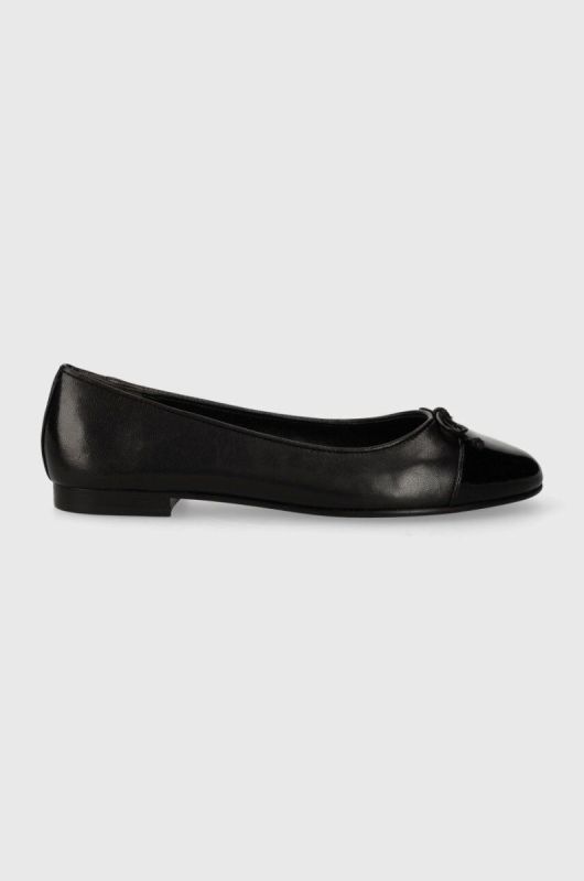 Шкіряні балетки Tory Burch CAP-TOE BALLET колір чорний  154511-004 фото 2