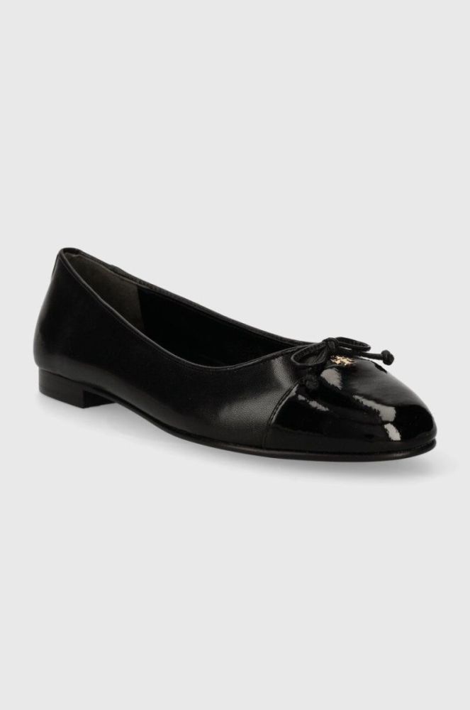 Шкіряні балетки Tory Burch CAP-TOE BALLET колір чорний  154511-004 фото 3