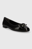 Шкіряні балетки Tory Burch CAP-TOE BALLET колір чорний  154511-004