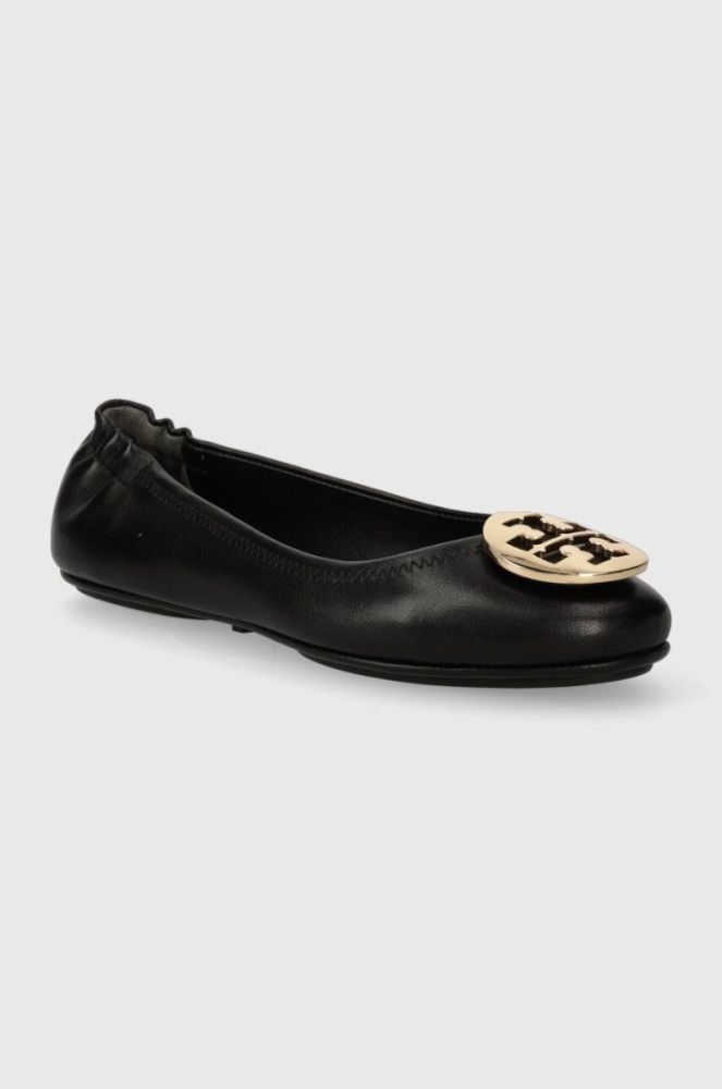Шкіряні балетки Tory Burch MINNIE TRAVEL BALLET колір чорний  50393-013 фото 2