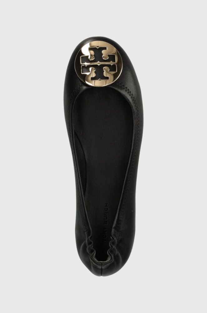 Шкіряні балетки Tory Burch MINNIE TRAVEL BALLET колір чорний  50393-013 фото 4