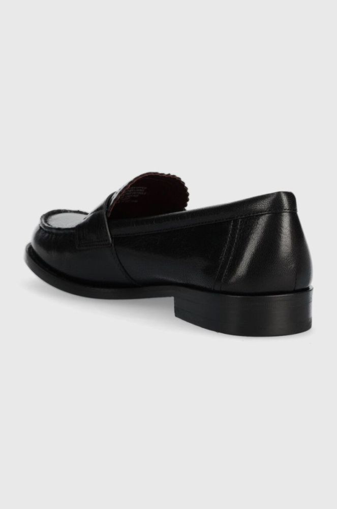Шкіряні мокасини Tory Burch CLASSIC LOAFER жіночі колір чорний на плоскому ходу 150907-006 фото 3