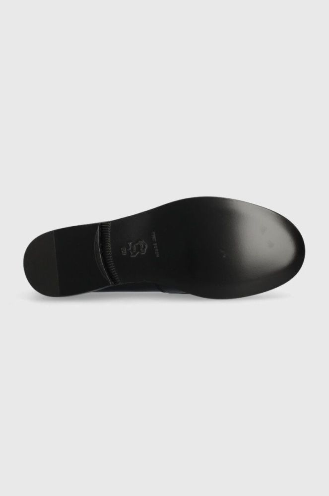Шкіряні мокасини Tory Burch CLASSIC LOAFER жіночі колір чорний на плоскому ходу 150907-006 фото 5