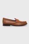 Шкіряні мокасини Tory Burch CLASSIC LOAFER жіночі колір коричневий на плоскому ходу 150907-250 Шкіряні мокасини Tory Burch CLASSIC LOAFER жіночі колір коричневий на плоскому ходу 150907-250