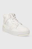 Шкіряні кросівки Tommy Hilfiger TH HI BASKET SNEAKER колір білий FW0FW07308