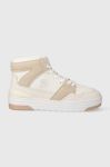 Шкіряні кросівки Tommy Hilfiger TH HI BASKET SNEAKER колір бежевий FW0FW07308 Шкіряні кросівки Tommy Hilfiger TH HI BASKET SNEAKER колір бежевий FW0FW07308