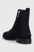 Замшеві черевики Tommy Hilfiger TOMMY ESSENTIALS BOOT жіночі колір синій на плоскому ходу FW0FW07474