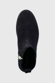 Замшеві черевики Tommy Hilfiger TOMMY ESSENTIALS BOOT жіночі колір синій на плоскому ходу FW0FW07474