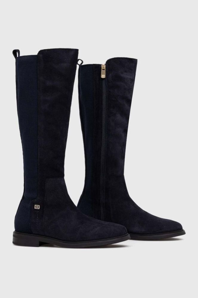 Чоботи Tommy Hilfiger TOMMY ESSENTIALS LONGBOOT жіночі колір синій на плоскому ходу FW0FW07476 фото 2