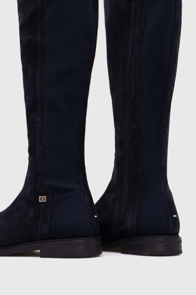 Чоботи Tommy Hilfiger TOMMY ESSENTIALS LONGBOOT жіночі колір синій на плоскому ходу FW0FW07476 фото 3