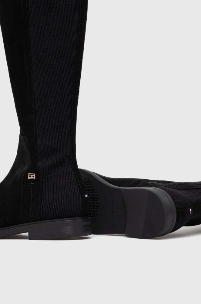 Чоботи Tommy Hilfiger TOMMY ESSENTIALS LONGBOOT жіночі колір чорний на плоскому ходу FW0FW07476 фото 3