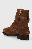 Замшеві черевики Tommy Hilfiger ELEVATED ESSENT BOOT THERMO SDE жіночі колір коричневий на плоскому ходу FW0FW07482