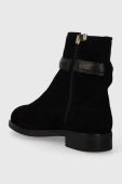 Замшеві черевики Tommy Hilfiger ELEVATED ESSENT BOOT THERMO SDE жіночі колір чорний на плоскому ходу FW0FW07482