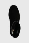 Замшеві черевики Tommy Hilfiger ELEVATED ESSENT BOOT THERMO SDE жіночі колір чорний на плоскому ходу FW0FW07482