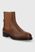 Шкіряні черевики Tommy Hilfiger ELEVATED ESSENT THERMO BOOTIE жіночі колір коричневий на плоскому ходу FW0FW07483