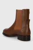 Шкіряні черевики Tommy Hilfiger ELEVATED ESSENT THERMO BOOTIE жіночі колір коричневий на плоскому ходу FW0FW07483