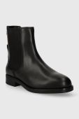 Шкіряні черевики Tommy Hilfiger ELEVATED ESSENT THERMO BOOTIE жіночі колір чорний на плоскому ходу FW0FW07483
