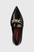 Шкіряні балетки Tommy Hilfiger TH CHAIN POINTY BALLERINA колір чорний  FW0FW07510