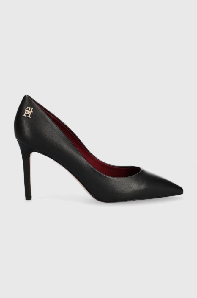 Шкіряні туфлі Tommy Hilfiger ESSENTIAL POINTED PUMP колір чорний FW0FW07533