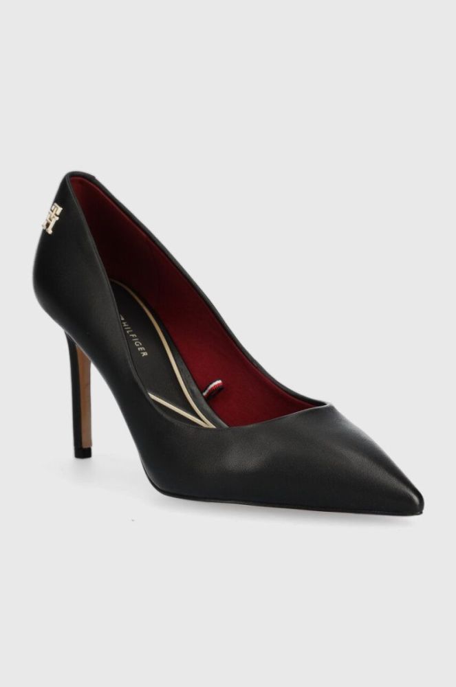 Шкіряні туфлі Tommy Hilfiger ESSENTIAL POINTED PUMP колір чорний FW0FW07533 фото 2