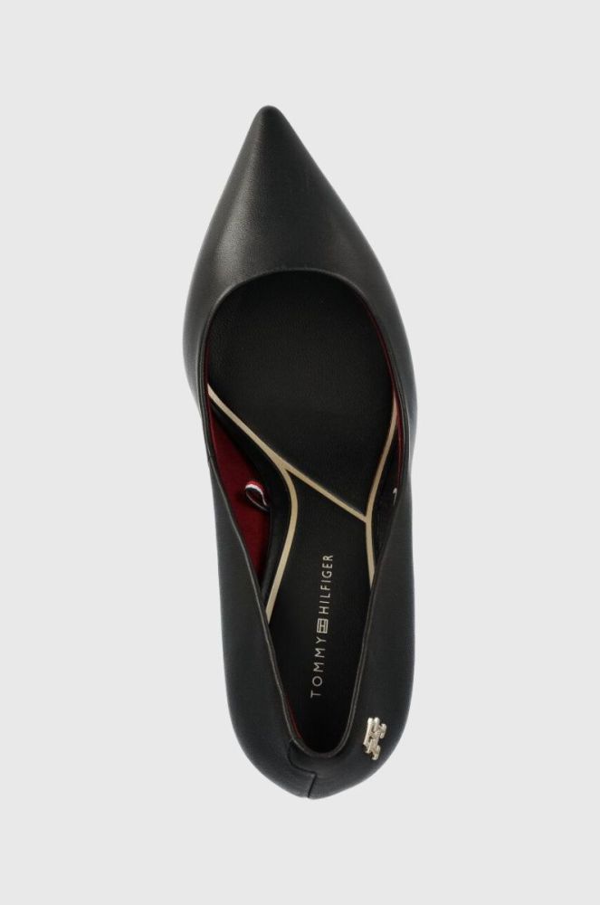 Шкіряні туфлі Tommy Hilfiger ESSENTIAL POINTED PUMP колір чорний FW0FW07533 фото 4