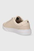 Шкіряні кросівки Tommy Hilfiger GOLDEN HW COURT SNEAKER колір бежевий FW0FW07560