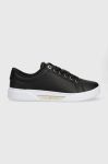 Шкіряні кросівки Tommy Hilfiger GOLDEN HW COURT SNEAKER колір чорний FW0FW07560 Шкіряні кросівки Tommy Hilfiger GOLDEN HW COURT SNEAKER колір чорний FW0FW07560