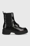 Шкіряні черевики Tommy Hilfiger TH HARDWARE LOAFER BOOT жіночі колір чорний на плоскому ходу FW0FW07317 Шкіряні черевики Tommy Hilfiger TH HARDWARE LOAFER BOOT жіночі колір чорний на плоскому ходу FW0FW07317