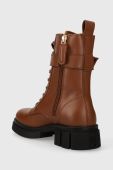 Шкіряні черевики Tommy Hilfiger COOL FEMININE BIKERBOOT жіночі колір коричневий на плоскому ходу FW0FW07322 Шкіряні черевики Tommy Hilfiger COOL FEMININE BIKERBOOT жіночі колір коричневий на плоскому ходу FW0FW07322