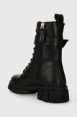 Шкіряні черевики Tommy Hilfiger COOL FEMININE BIKERBOOT жіночі колір чорний на плоскому ходу FW0FW07322 Шкіряні черевики Tommy Hilfiger COOL FEMININE BIKERBOOT жіночі колір чорний на плоскому ходу FW0FW07322