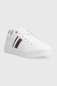 Шкіряні кросівки Tommy Hilfiger ELEVATED GLOBAL STRIPES SNEAKER колір білий FW0FW07446